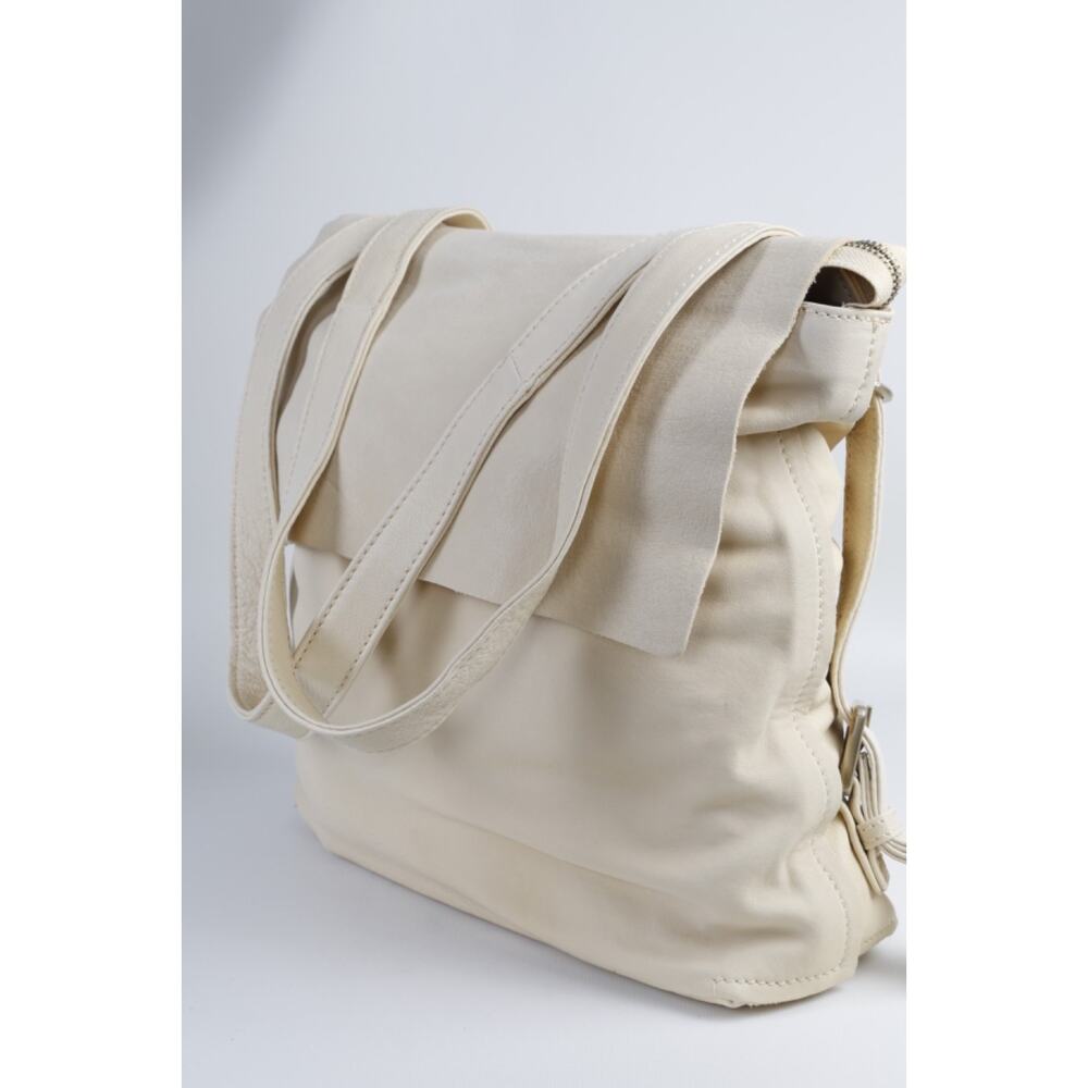 Hobo International Cream Leather Shoulder Bag Large Slouchy Tote Pocket Backpack - Picture 12 of 16